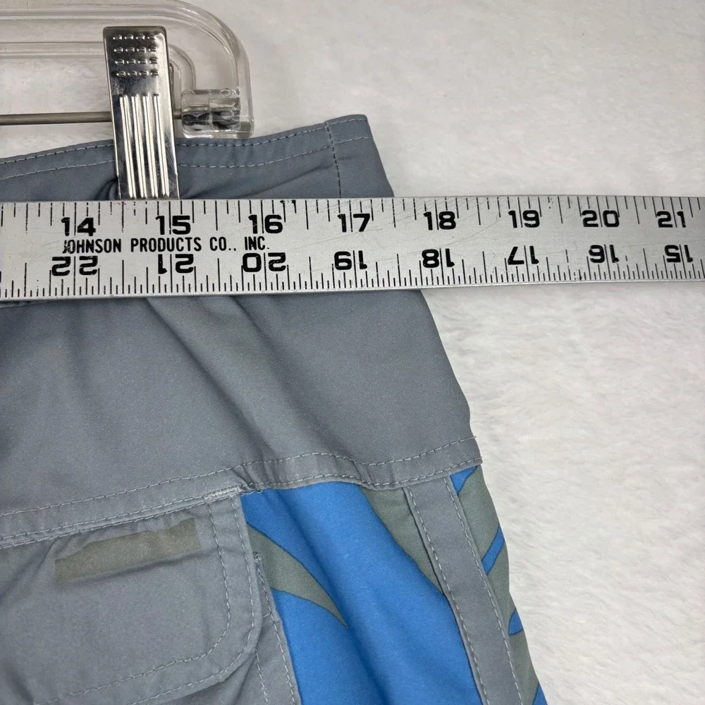 Rip Curl Mirage Mens Blue Grey Tropical Palm Leaf Stretch Boardshorts Size 33